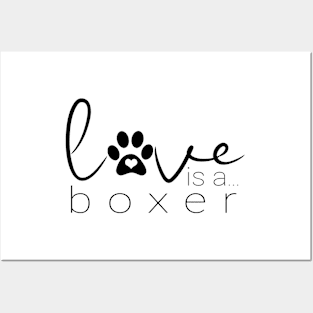 Dog Paw Print Design - Love Boxer Dogs Posters and Art